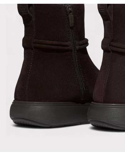 botín fitflop marrón chocolate, detalle de cremallera lateral y costuras limpias