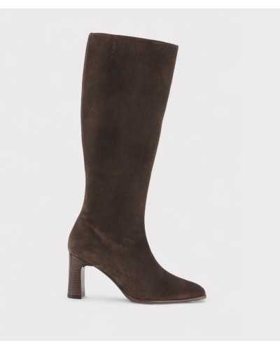 bota Joni moka, vista lateral, ante marrón suave