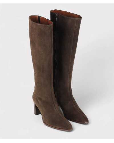 bota Joni moka, vista superior, interior en piel color cuero