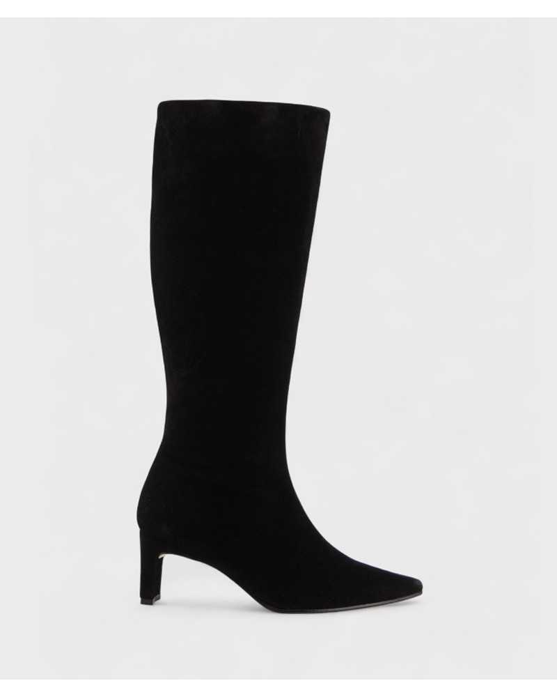 bota JONI serraje negro, lateral con tacón original bota JONI serraje negro, lateral con tacón original