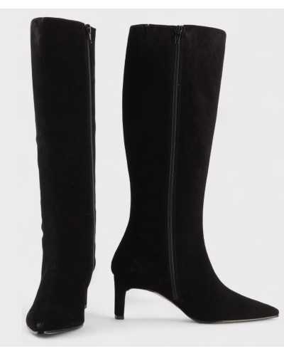 bota JONI serraje negro, detalle cremallera lateral