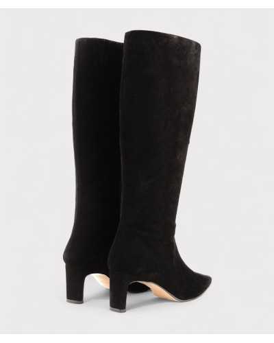 botas JONI serraje negro, vista trasera completa
