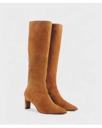 botas JONI serraje camel, vista frontal pareja