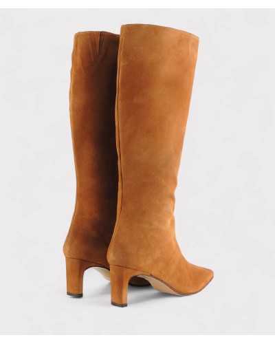 botas JONI serraje camel, vista trasera completa