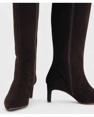 bota JONI serraje moca, detalle cremallera lateral