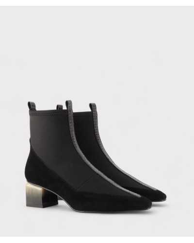 botín Dibia negro vista en pareja – diseño elástico con estilo