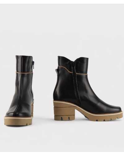 botines Ezzio negros, cremallera lateral y tacón cómodo