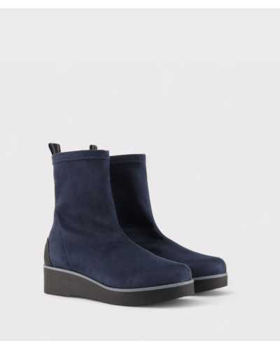 botines Burano azul marino vista frontal – plataforma ligera y diseño moderno