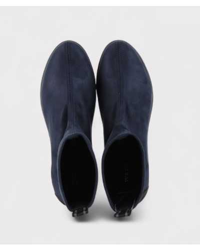 botines Burano azul marino vista superior – tejido efecto ante elástico
