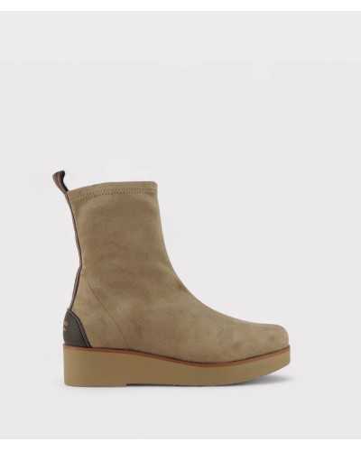 botín Burano taupe lateral – tejido elástico repelente al agua