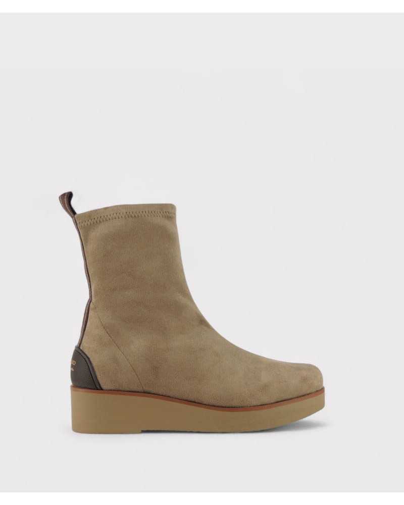 botín Burano taupe lateral – tejido elástico repelente al agua
