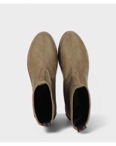botines Burano taupe vista superior – efecto ante elástico