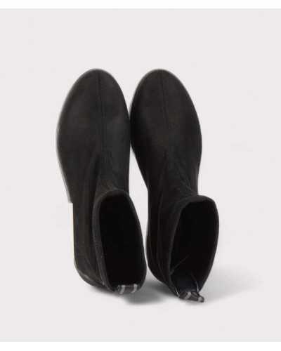 botines Burano negro vista superior – efecto ante elástico
