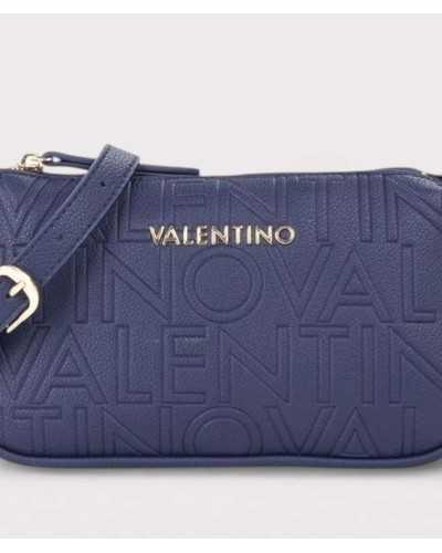 Valentino bolso bandolera azul marino detalle logo dorado