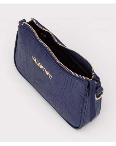 Valentino bolso bandolera azul marino interior con cremallera