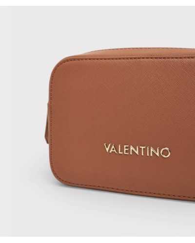 Valentino bandolera marrón detalle logo dorado