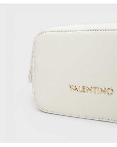 Valentino bandolera blanco detalle logo dorado