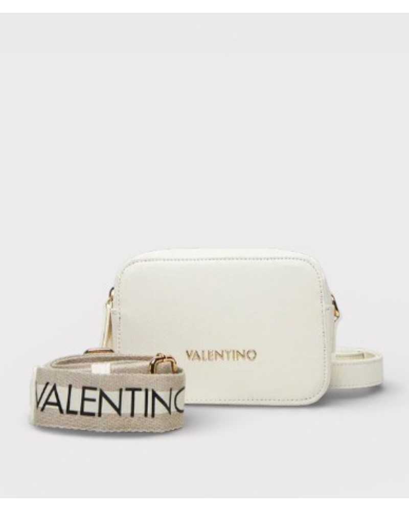 Valentino bandolera blanco vista frontal con correa ancha