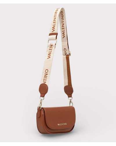 Valentino Bags bolso bandolera marrón vista lateral mostrando profundidad y correa larga
