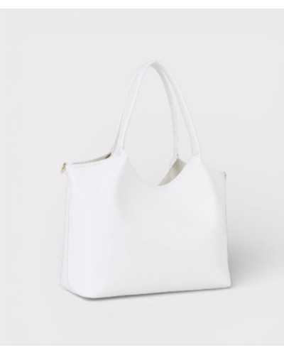 Valentino Bags bolso shopper blanco Aleksandra vista trasera perfil estructura rígida