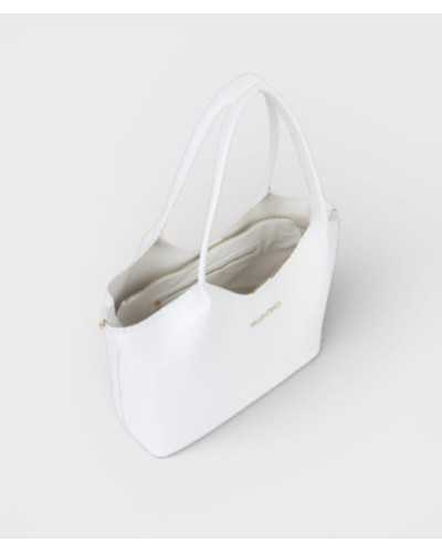 Bolso shopper blanco Valentino Aleksandra abierto mostrando capacidad y organización interior