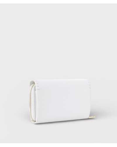 Valentino Bags cartera blanca vista trasera con cremallera dorada y detalle de grosor