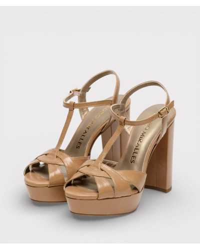 sandalias pedro miralles marron lateral piel