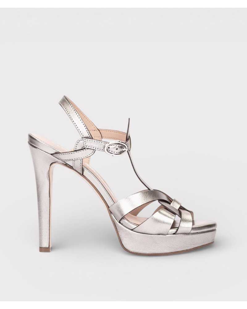 sandalias Pedro Miralles plata lateral piel