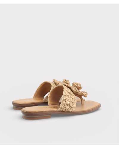 sandalias NOA HARMON acacia cuero rafia trasera par