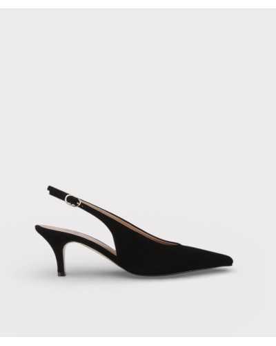 zapato destalonado joni negro lateral ante