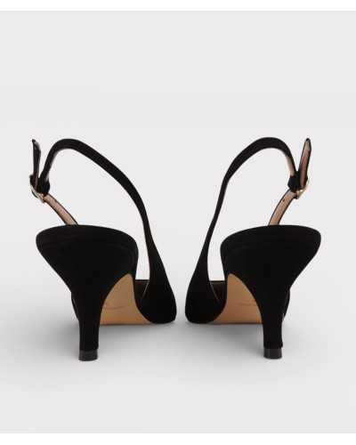 zapato destalonado joni negro detalle trasero ante