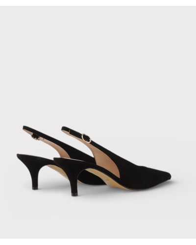 zapato destalonado joni negro trasera ante
