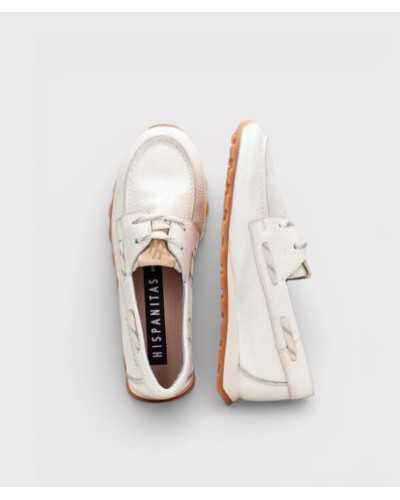 mocasín Hispanitas Zinnia blanco napa vista superior plantilla