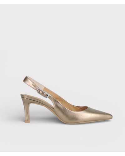 zapato destalonado UNISA LANZ bronce lateral piel metalizada