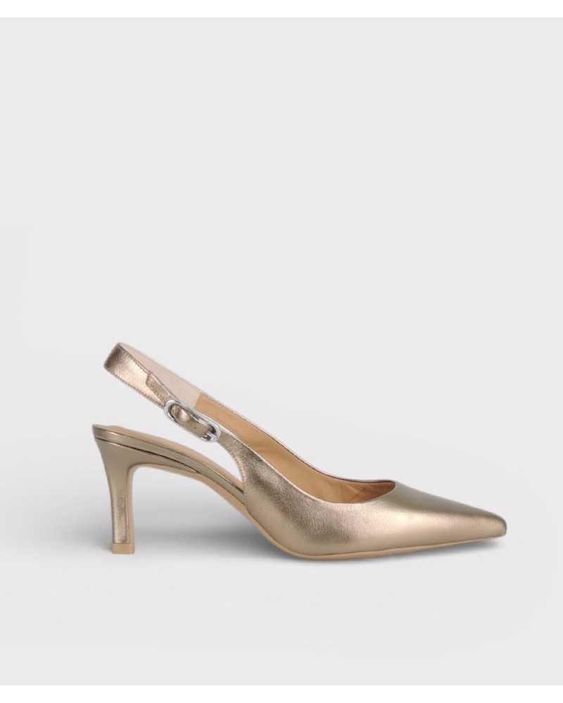 zapato destalonado UNISA LANZ bronce lateral piel metalizada