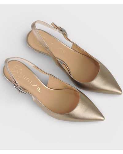 zapato destalonado UNISA LANZ bronce vista superior interior cuero