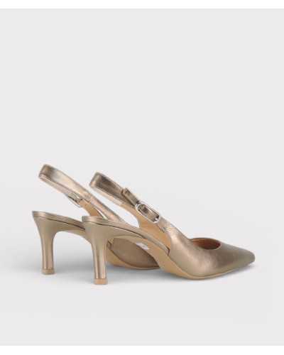 zapato destalonado UNISA LANZ bronce trasera tacón forrado