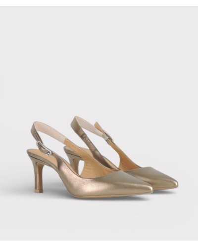 zapato destalonado UNISA LANZ bronce tres cuartos frontal