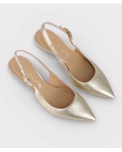 zapato destalonado UNISA LANZ platino vista superior interior cuero