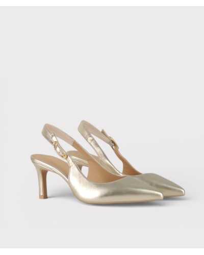 zapato destalonado UNISA LANZ platino tres cuartos frontal