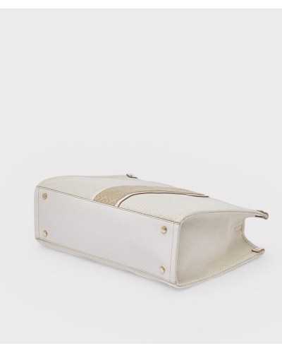 Liu Jo bolso tote beige Ridhi con base reforzada