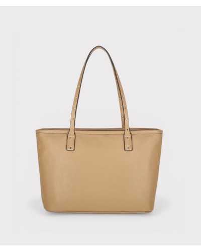 Vista posterior bolso shopper camel Liu Jo Evrim S piel sintética granulada