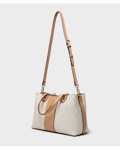 Liu Jo bolso tote beige Ematite con correa larga camel ajustable extraíble
