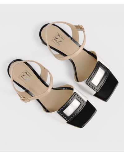 interior ALT: Sandalia Joni vista superior plantilla microgel forro piel nude
