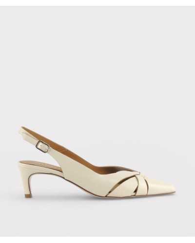 zapato destalonado Pedro Miralles Rasines off white piel vista lateral