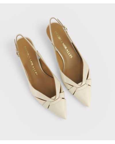 zapato destalonado Pedro Miralles Rasines off white piel vista superior plantilla