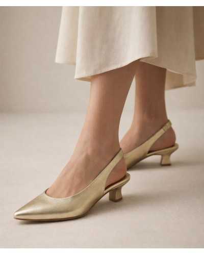 slingback Divina Martina Marina dorado puntera afilada puesto