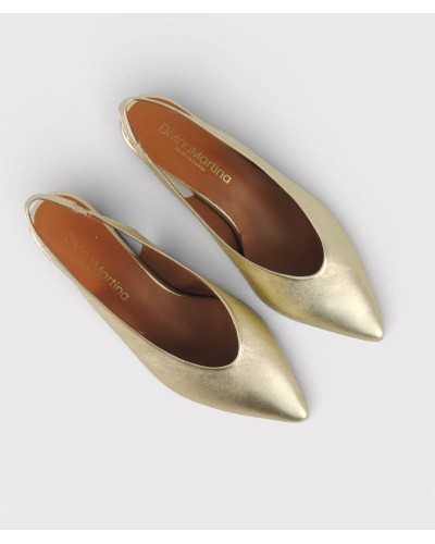 slingback Divina Martina Marina dorado vista superior puntera afilada
