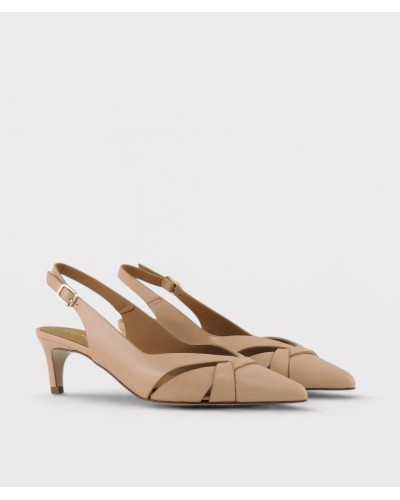 slingback Pedro Miralles Rasines nude piel tacón kitten tres cuartos