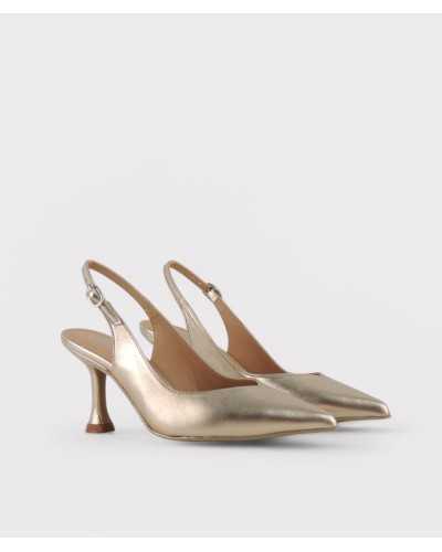 zapatos fiesta Dibia rose gold piel lisa slingback vista frontal par